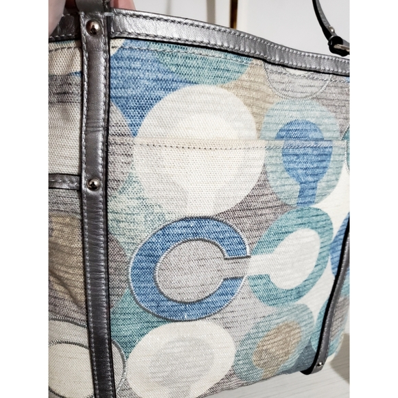 RARE Coach Blue Silver Crossbody or Shoulder Bag - Picture 16 of 17